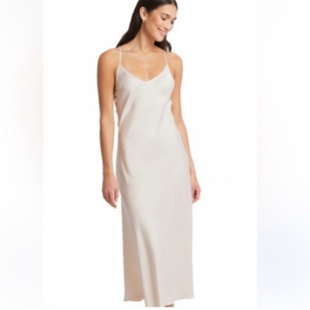 House of Harlow 1960 Sleeveless Midi Slip Dress Champagne M